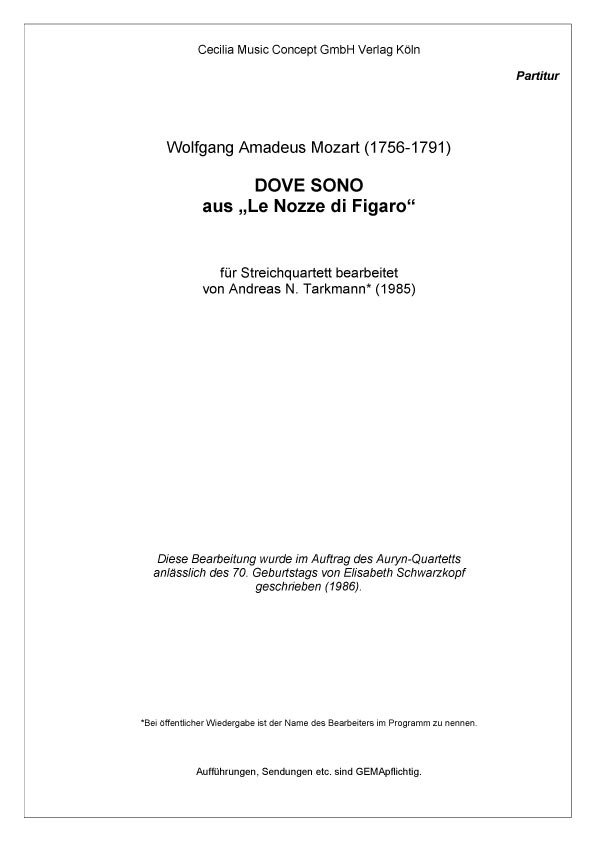 Tarkmann mozart wolfgang amadeus dove sono aus figaros